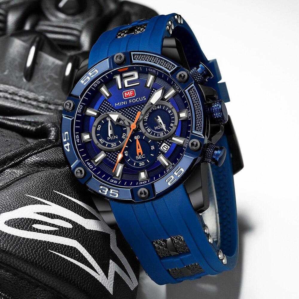 Mini Focus Nouvelle Mode Sport Montres Hommes Étanche Bracelet en Silicone Montre-Bracelet Multifonction Aiguilles Lumineuses Pour Hommes