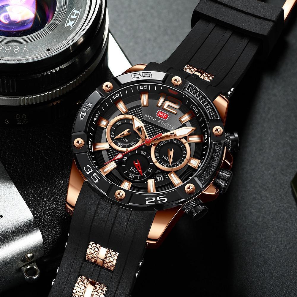 Mini Focus Nouvelle Mode Sport Montres Hommes Étanche Bracelet en Silicone Montre-Bracelet Multifonction Aiguilles Lumineuses Pour Hommes