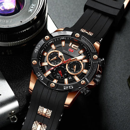 Mini Focus Nouvelle Mode Sport Montres Hommes Étanche Bracelet en Silicone Montre-Bracelet Multifonction Aiguilles Lumineuses Pour Hommes