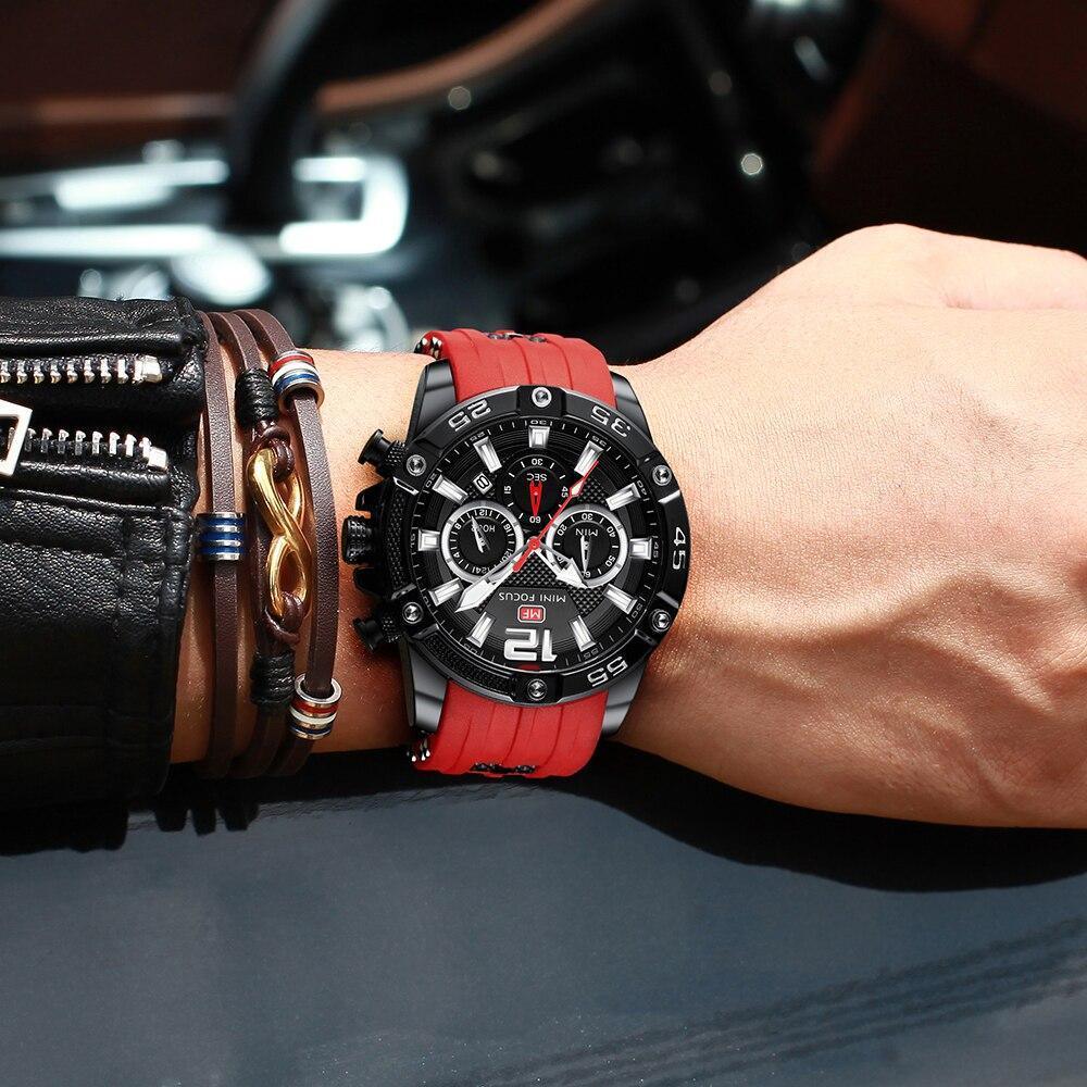 Mini Focus Nouvelle Mode Sport Montres Hommes Étanche Bracelet en Silicone Montre-Bracelet Multifonction Aiguilles Lumineuses Pour Hommes