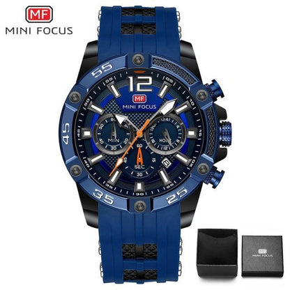 Mini Focus Nouvelle Mode Sport Montres Hommes Étanche Bracelet en Silicone Montre-Bracelet Multifonction Aiguilles Lumineuses Pour Hommes